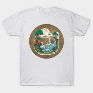 Minhwa: Jumping Carps Terrarium H Type (Korean traditional/folk art) T-Shirt